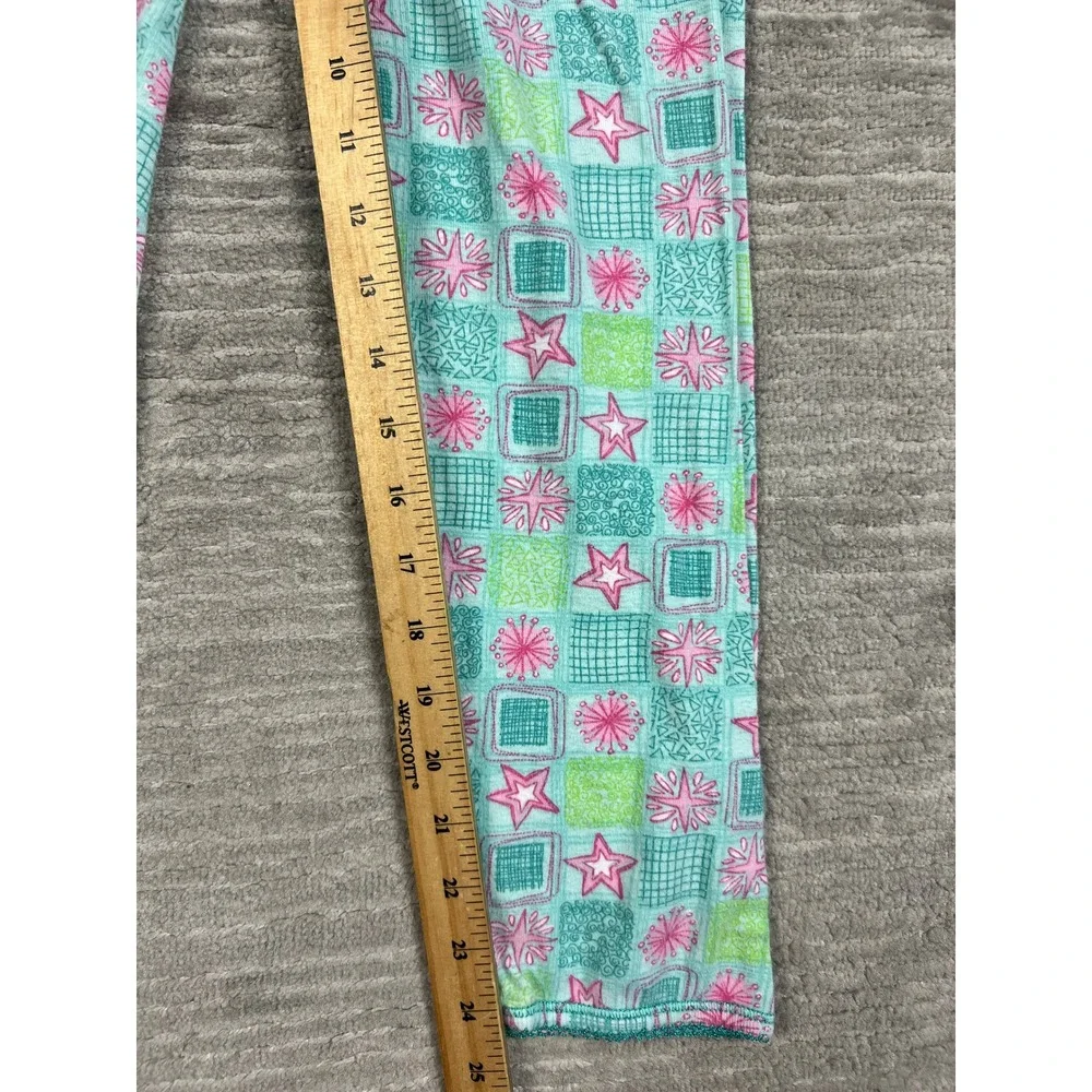 Cuddl Johns Pajama Set Girls M Multicolor Star Geometric Cotton Long Sleeve PJs